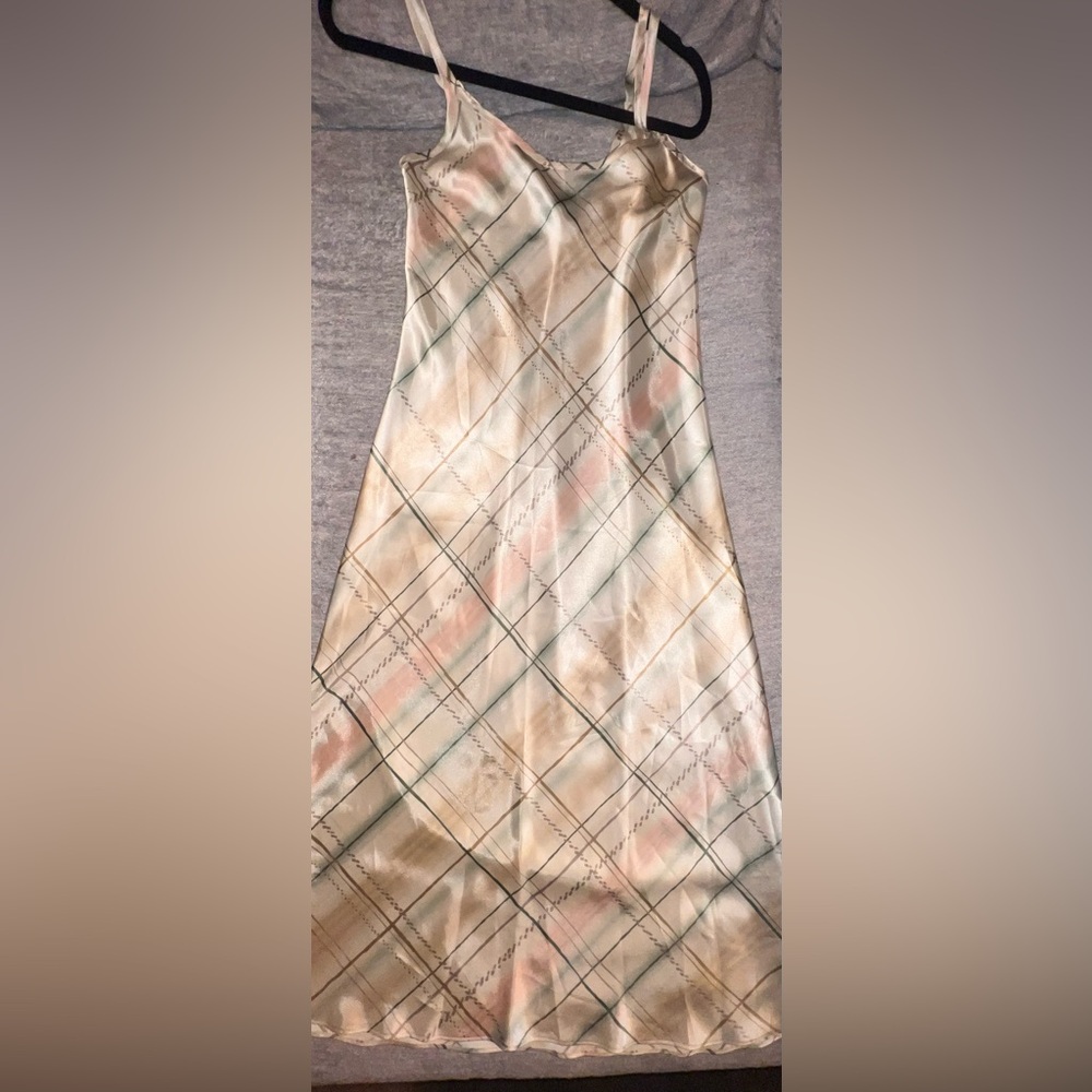 Jones New York Cream Plaid A-Line Dress
